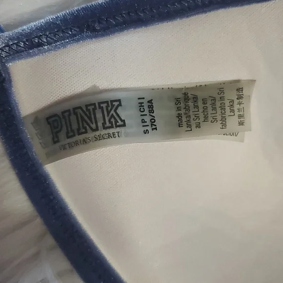 PINK VS blue floral velvet bikini top - Picture 4 of 4